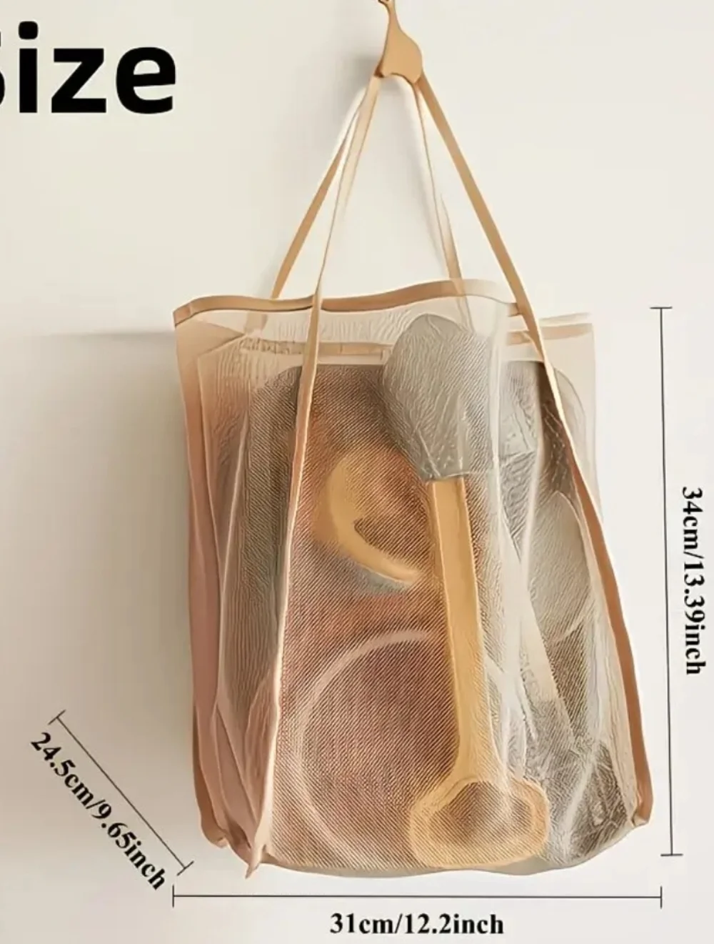 Mesh Beach Tote Lightweight Summer Bag ! Just Shake And Rinse!! Done ! No Mess